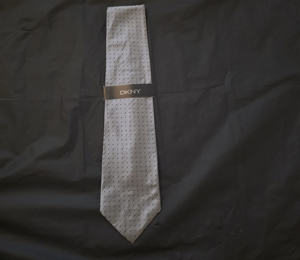 DKNY Gray Polka Dot Men's Tie